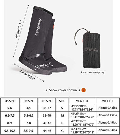 Naturehike Snow Fox Outdoor High-Tube Tozluk + Kum Ayakkabısı Night Black-35-37