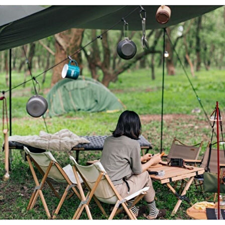 Naturehike Çok Fonksiyonlu Kancalı Ayarlanabilir Asma İpi 4.3 mt Dark Grey
