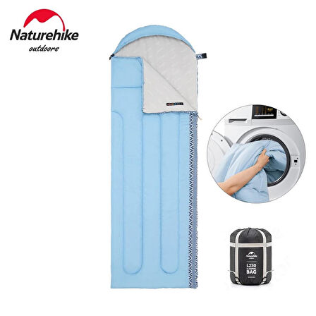Naturehike L250 Zarf Tarzı Kapüşonlu Uyku Tulumu -10°C MAVİ-Right