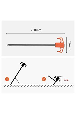 Naturehike Çadır Kazığı 25 Cm ( Galvanizli Demir ) (2 Pcs)