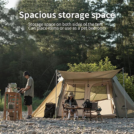 Naturehike Village 5.0 Otomatik Kurulum 4 Kişilik Kamp Çadır Army Green