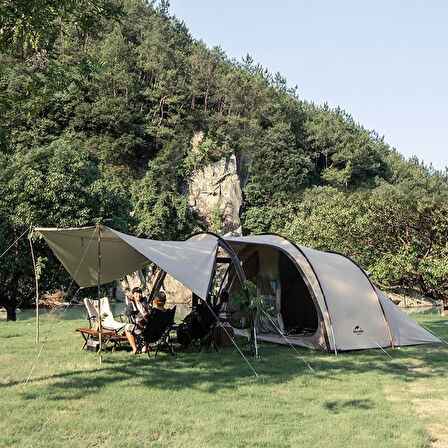 Naturehike Cloud Vessel UPF50+ Snow Skirt 4-6 Kişilik Tünel Çadır Quicksand Gold-M