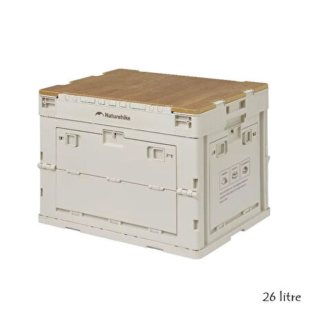 Naturehike Ling yue L Kapaklı Katlanır Saklama Kutusu [ Seyahat Organizatörü ] Light Beige Gray-52 LT