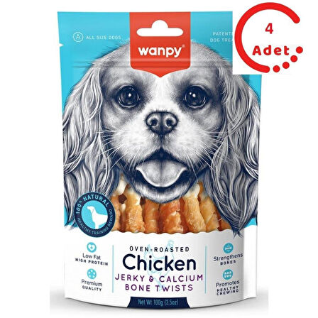 Wanpy Kalsiyumlu Gerçek Tavuk Sargili Köpek Ödülü100 Gr x 4 Adet