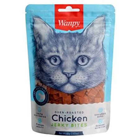 Wanpy Chicken Jerky Strips Tavuklu Granül Yetişkin Kedi Ödülü 80 g 