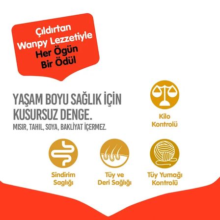 Wanpy Tahılsız Ton Balıklı Yetişkin Kedi Maması 1,5Kg X 2 Adet