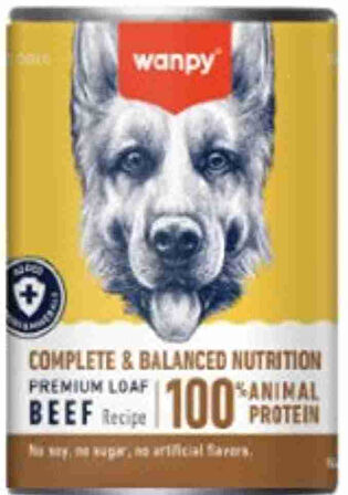 Wanpy Tahılsız %100 Gerçek Et Biftekli Köpek Konservesi 375 gr