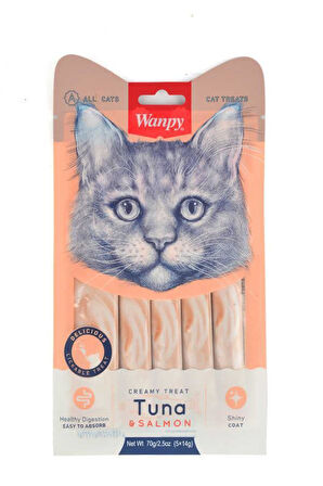 Wanpy Ton Balığı&Somon 5x14 gr Likit Kedi Ödülü X 4 Adet