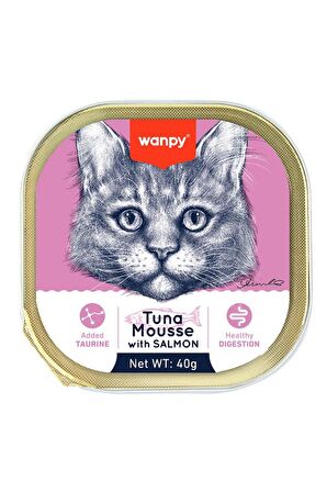 Wanpy Kedi 40g Ton Balıklı & Somonlu Alutray Yaş Mama