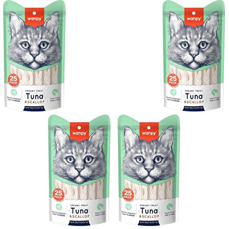 Wanpy Ton Deniz Taraklı Krema Kedi Ödülü 25*14 Gr x 4 Adet