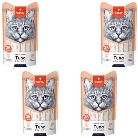 Wanpy Ton Somon  Krema Kedi Ödülü 25*14 Gr x 4 Adet