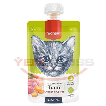 Wanpy Taze Ton Balıklı&Tavuklu 10'lu  Kedi Et Ezmesi 90 gr