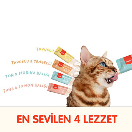 Wanpy Karışık 4 Lezzetli Krema Kedi Ödülü 100 x 14 Grm
