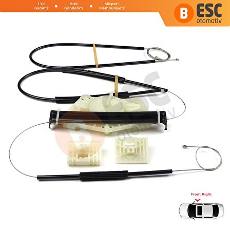 Audi A4 B6 8E2 8E5 B7 8EC 8ED Seat Exeo 3R2 3R5 4/5 Kapı 8E0837462 İçin Ön Sağ Cam Kriko Tamir Seti