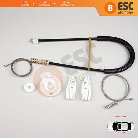 VW New Beetle Cabriolet 2003-2010 İçin Arka Sol Cam Kriko Seti