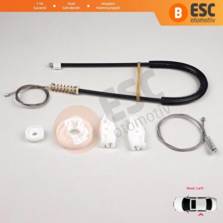 VW New Beetle Cabriolet 2003-2010 İçin Arka Sol Cam Kriko Seti