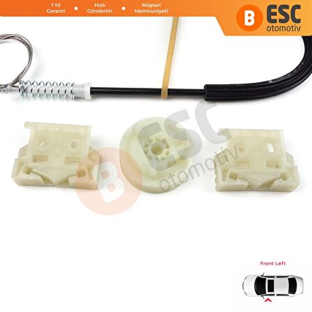 Citroen DS3 2009-On İçin Sol Kapı Cam Kriko Tamir Seti