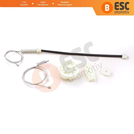 Peugeot 206 CC Cabriolet İçin Arka Sol Cam Kriko Tamir Seti