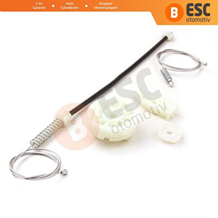 Peugeot 206 CC Cabriolet İçin Arka Sol Cam Kriko Tamir Seti