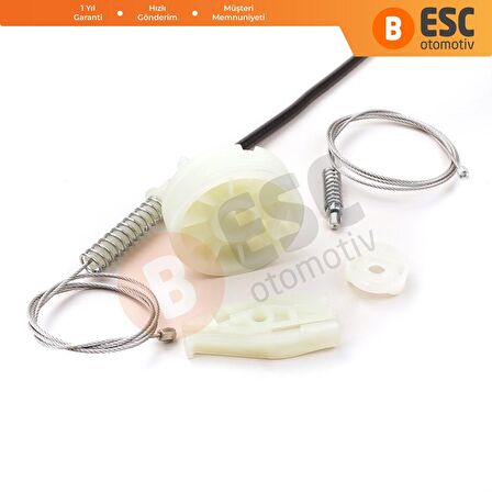 Peugeot 206 CC Cabriolet İçin Arka Sol Cam Kriko Tamir Seti