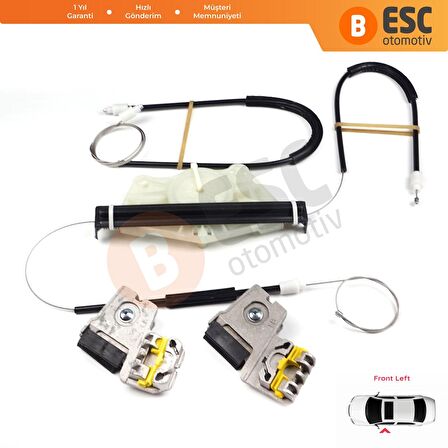 VW Golf MK4 Jetta Bora A4 1J 4/5 Kapı 1JM898461 İçin Sol Ön Cam Kriko Metal Klipsli Tamir Seti