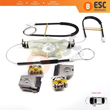 VW Golf MK4 Jetta Bora A4 1J 4/5 Kapı 1JM898461 İçin Sol Ön Cam Kriko Metal Klipsli Tamir Seti