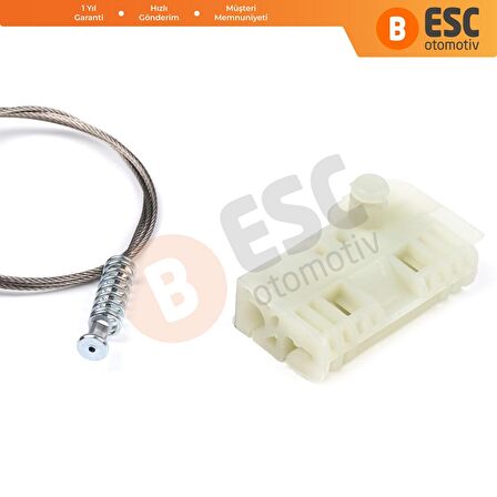 Renault Clio 3 İçin Arka Sağ Kapı Cam Kriko Tamir Seti