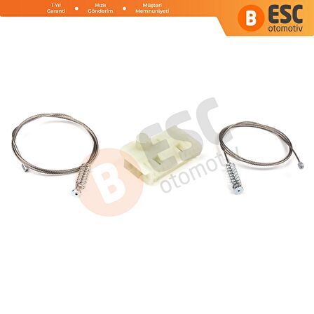 Renault Clio 3 İçin Arka Sol Kapı Cam Kriko Tamir Seti