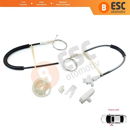 Renault Megane MK1 X64 1996-2003 4/5 Kapı 7700834347 İçin Ön Sol Kapı Cam Kriko Tamir Seti