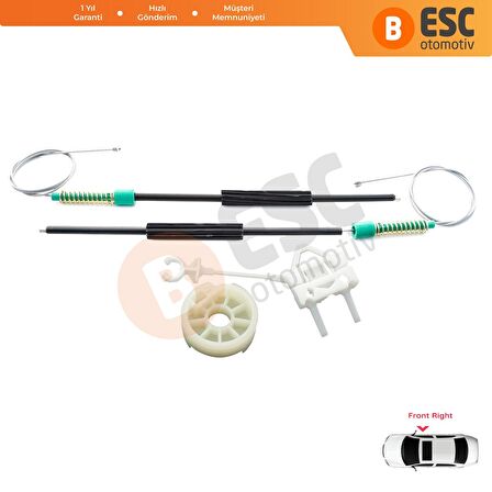 Fiat Doblo MK1 MPV Van 119 223 2001-2010 51718403 İçin Ön Sağ Kapı Cam Kriko Tamir Seti