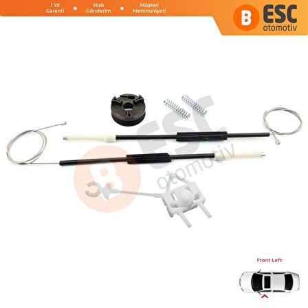 Fiat Doblo MK1 MPV Van 119 223 2001-2010 51718404 İçin Ön Sol Kapı Cam Kriko Tamir Seti