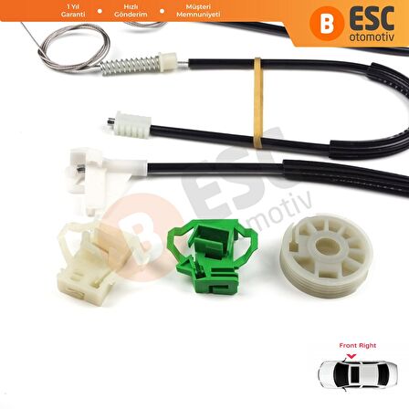 Skoda Octavia 1U İçin Sağ Ön Cam Kriko Seti 1U0837462B