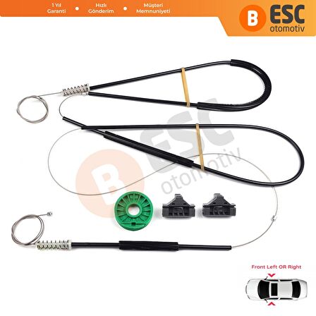 Seat Ibiza Coupe İçin Ön Sağ veya Sol Kapı Cam Kriko Tamir Seti