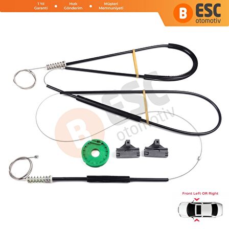 Seat Ibiza Coupe İçin Ön Sağ veya Sol Kapı Cam Kriko Tamir Seti