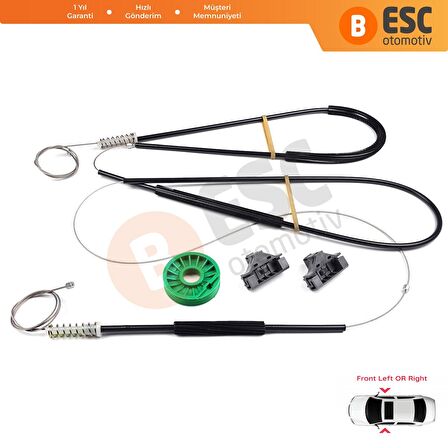 Seat Ibiza Coupe İçin Ön Sağ veya Sol Kapı Cam Kriko Tamir Seti