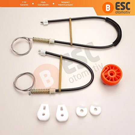 Renault Megane 2 Cabriolet CC İçin Arka Sol Kapı Cam Kriko Seti