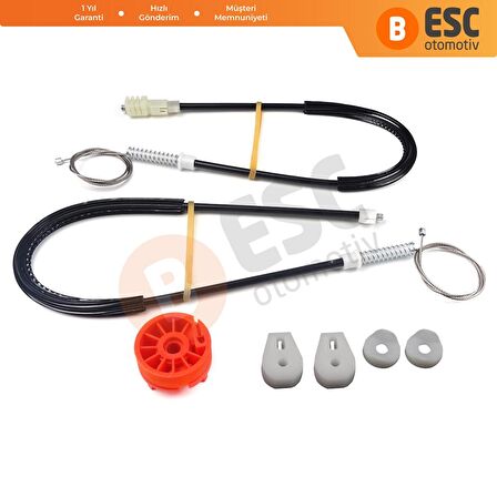 Citroen C3 Pluriel Cabrio İçin Sol Arka Kapı Cam Kriko Tamir Seti