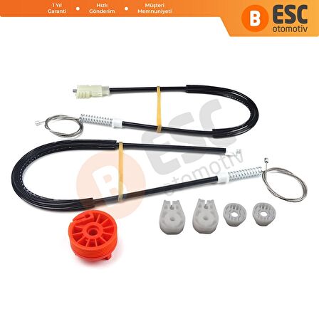 Citroen C3 Pluriel Cabrio İçin Sol Arka Kapı Cam Kriko Tamir Seti