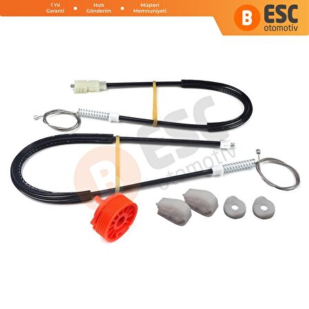 Citroen C3 Pluriel Cabrio İçin Sol Arka Kapı Cam Kriko Tamir Seti