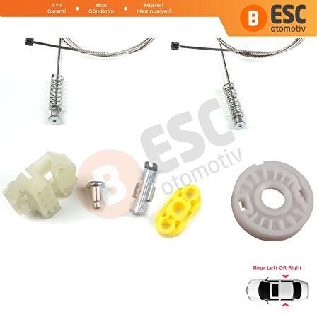 Opel Zafira İçin Arka Sağ veya Sol Kapı Cam Kriko Tamir Seti