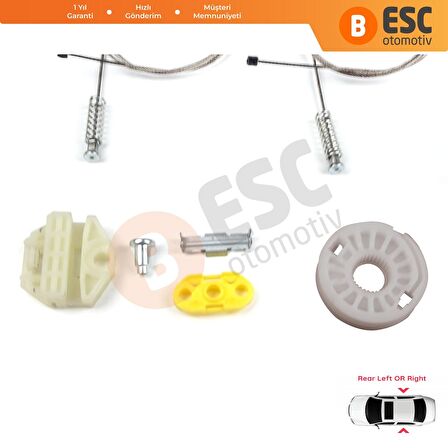 Opel Zafira İçin Arka Sağ veya Sol Kapı Cam Kriko Tamir Seti