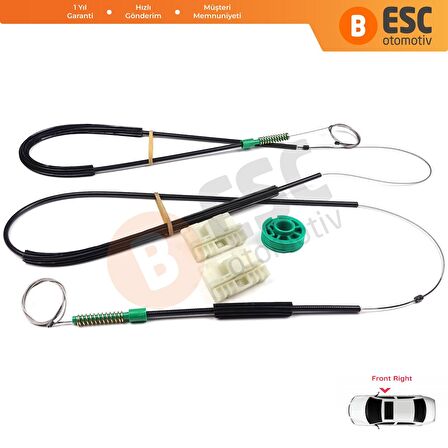 Audi A3 Coupe İçin Sağ Ön Kapı Cam Kriko Tamir Seti