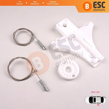 VW Golf MK4 Jetta Bora A4 1J 4/5 Kapı 1J4839461 İçin Sol Arka Cam Kriko Tamir Seti