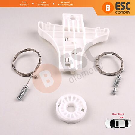 VW Golf MK4 Jetta Bora A4 1J 4/5 Kapı 1J4839462 İçin Sağ Arka Cam Kriko Tamir Seti