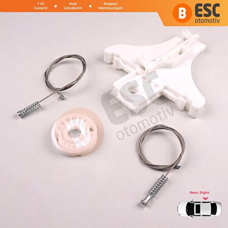 VW Golf MK4 Jetta Bora A4 1J 4/5 Kapı 1J4839462 İçin Sağ Arka Cam Kriko Tamir Seti