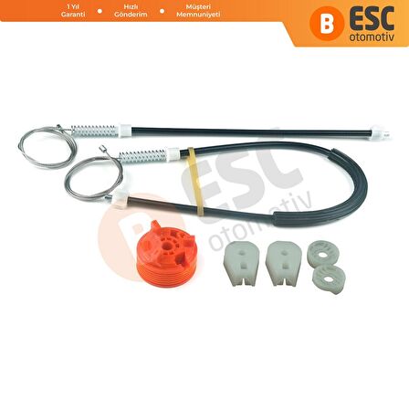 Peugeot 307 Cabriolet CC İçin Sağ Arka Cam Kriko Tamir Seti