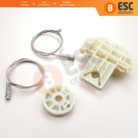 Jaguar X TYPE İçin Sol Arka Kapı Cam Kriko Tamir Seti