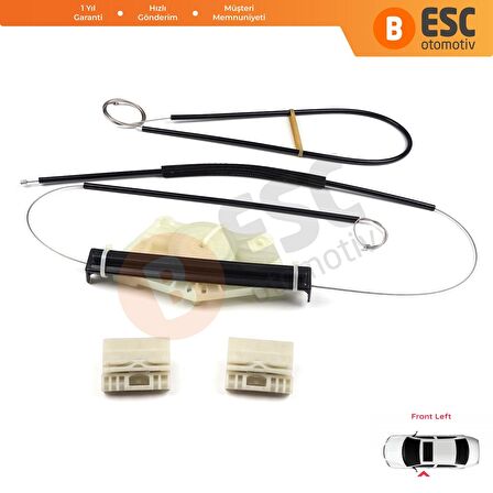 VW Touareg 2003-2010 İçin Ön Sol Kapı Cam Kriko Tamir Seti