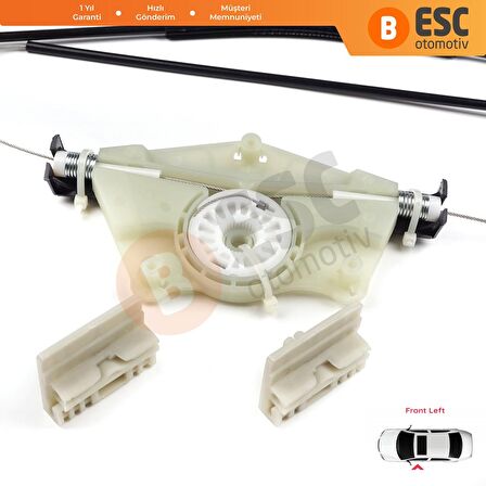 VW Touareg 2003-2010 İçin Ön Sol Kapı Cam Kriko Tamir Seti