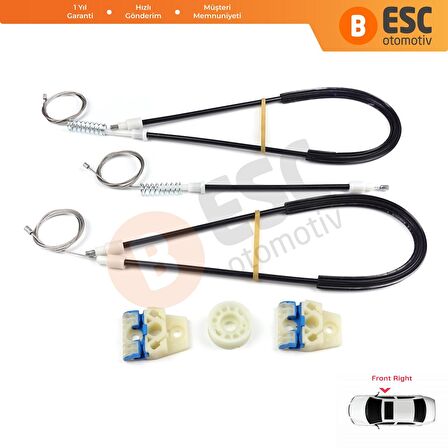 VW GOLF 5 Coupe 2003-2009 İçin Sağ Kapı Cam İndirme Kaldırma Mekanizması Tamir Takımı